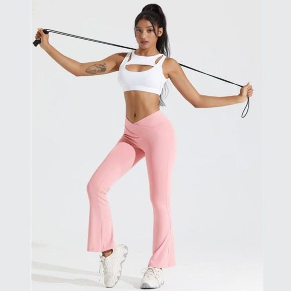 Flare Crossover Legging - Flare legging - Crossover Legging - Pink crossover - Picture 2 of 6